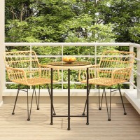 Vidaxl 3 Piece Patio Dining Set Poly Rattan