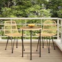 Vidaxl 3 Piece Patio Dining Set Poly Rattan