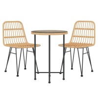 Vidaxl 3 Piece Patio Dining Set Poly Rattan