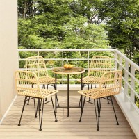 Vidaxl 5 Piece Patio Dining Set Poly Rattan