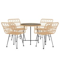 Vidaxl 5 Piece Patio Dining Set Poly Rattan