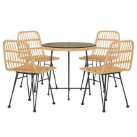 Vidaxl 5 Piece Patio Dining Set Poly Rattan