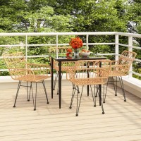 vidaXL 5 Piece Patio Dining Set Poly Rattan