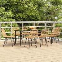 Vidaxl 9 Piece Patio Dining Set Poly Rattan