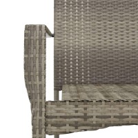 vidaXL 9 Piece Patio Dining Set with Cushions Gray Poly Rattan