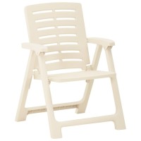 vidaXL Patio Chairs 2 pcs Plastic White