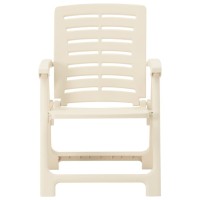 vidaXL Patio Chairs 2 pcs Plastic White