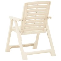 vidaXL Patio Chairs 2 pcs Plastic White