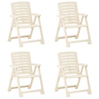 vidaXL Patio Chairs 4 pcs Plastic White