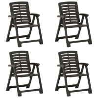 vidaXL Patio Chairs 4 pcs Plastic Anthracite