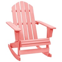 vidaXL Patio Adirondack Rocking Chair Solid Fir Wood Pink