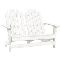 vidaXL 2-Seater Patio Adirondack Chair Solid Wood Fir White