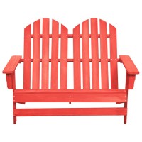 vidaXL 2-Seater Patio Adirondack Chair Solid Wood Fir Red