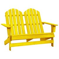 vidaXL 2-Seater Patio Adirondack Chair Solid Wood Fir Yellow