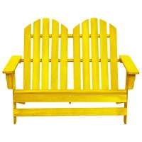 vidaXL 2-Seater Patio Adirondack Chair Solid Wood Fir Yellow