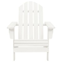 vidaXL Patio Adirondack Chair with Table Solid Fir Wood White