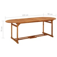 vidaXL Patio Dining Table 86.6