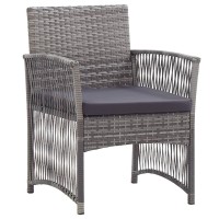 vidaXL Patio Armchairs with Cushions 2 pcs Anthracite Poly Rattan