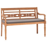 vidaXL Batavia Bench with Dark Gray Cushion 47.2