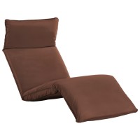 Vidaxl Foldable Sunlounger Oxford Fabric Brown