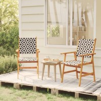 vidaXL Patio Chairs 2 pcs Solid Acacia Wood