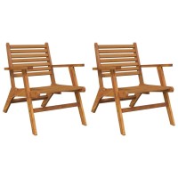 vidaXL Patio Chairs 2 pcs Solid Acacia Wood