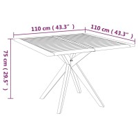 vidaXL Patio Table 43.3