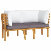 vidaXL 2-Seater Patio Sofa with Cushions Solid Acacia Wood