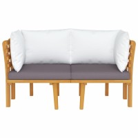 vidaXL 2-Seater Patio Sofa with Cushions Solid Acacia Wood