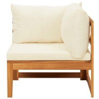 Vidaxl Corner Sofa With Cream White Cushions Solid Acacia Wood