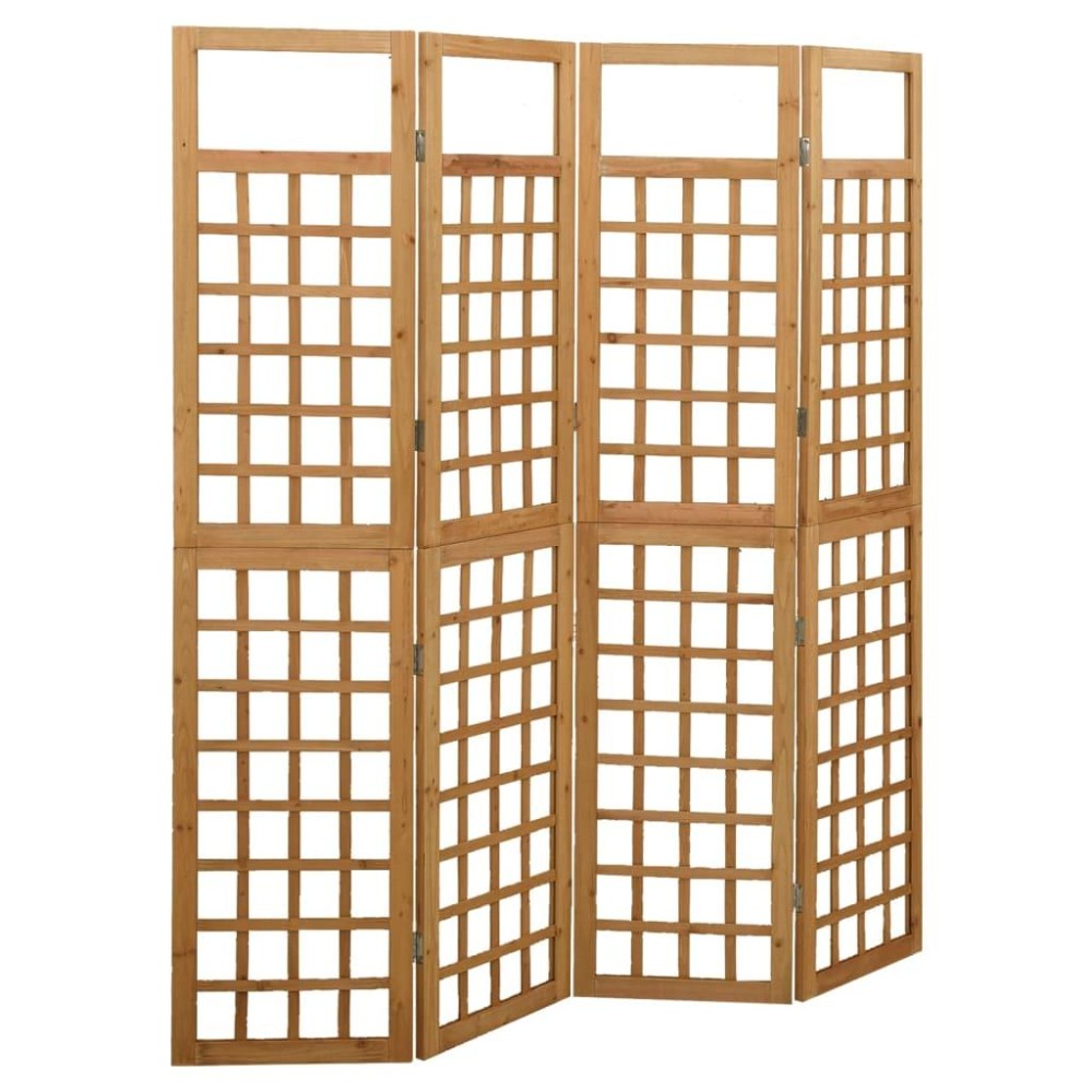 Vidaxl 4-Panel Room Divider/Trellis Solid Fir Wood 63.4X70.9