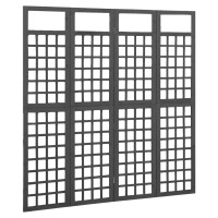 Vidaxl 4-Panel Room Divider/Trellis Solid Fir Wood Black 63.4X70.9