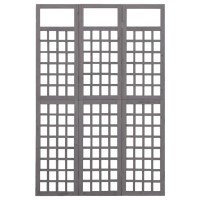 Vidaxl 3-Panel Room Divider/Trellis Solid Fir Wood Gray 47.6X70.9