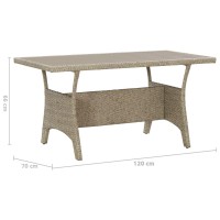 vidaXL Patio Table Gray 47.2