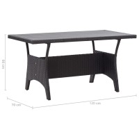 vidaXL Patio Table Black 47.2