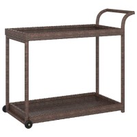 Vidaxl Bar Cart Brown 39.4X17.7X32.7 Poly Rattan