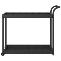 Vidaxl Bar Cart Black 39.4X17.7X32.7 Poly Rattan