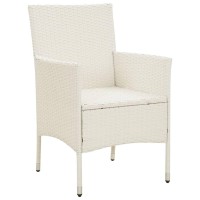 vidaXL Patio Chairs with Cushions 2 pcs Poly Rattan White