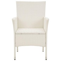 vidaXL Patio Chairs with Cushions 2 pcs Poly Rattan White