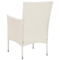 vidaXL Patio Chairs with Cushions 2 pcs Poly Rattan White