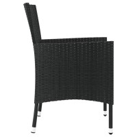 vidaXL Patio Chairs with Cushions 4 pcs Poly Rattan Black