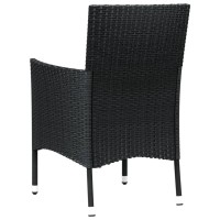 vidaXL Patio Chairs with Cushions 4 pcs Poly Rattan Black