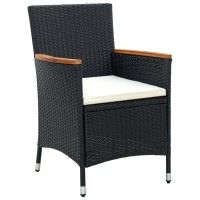 vidaXL Patio Dining Chairs 4 pcs Poly Rattan Black