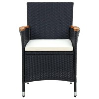 vidaXL Patio Dining Chairs 4 pcs Poly Rattan Black