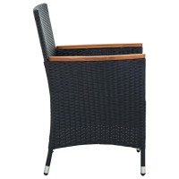 vidaXL Patio Dining Chairs 4 pcs Poly Rattan Black