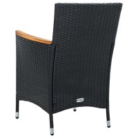 vidaXL Patio Dining Chairs 4 pcs Poly Rattan Black