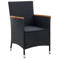 vidaXL Patio Dining Chairs 4 pcs Poly Rattan Black