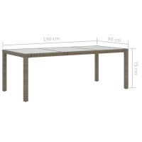 vidaXL Patio Table Gray 74.8