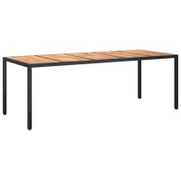 Vidaxl Patio Table Black 98.4X39.4X29.5 Poly Rattan