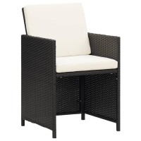 Vidaxl Patio Chairs 4 Pcs Poly Rattan Black